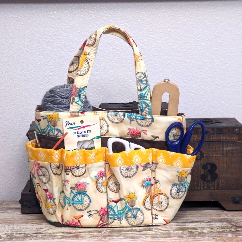 Hand Crafted Bicycle Print Bingo/Tote Bag 100% Cotton